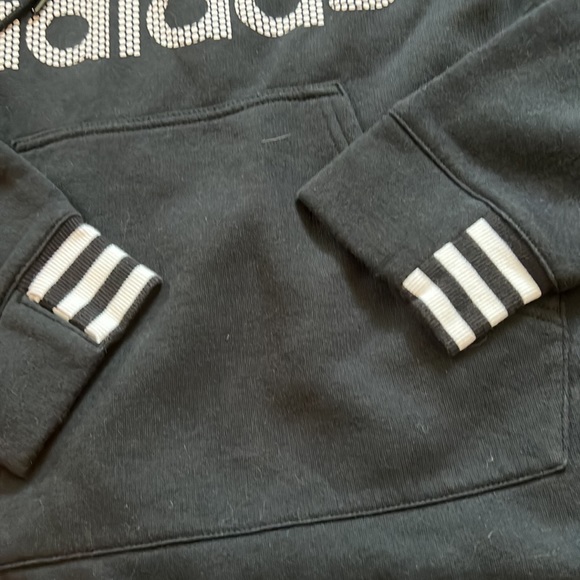 SOLD Adidas  funnel neck hoodie black white - Picture 5 of 5